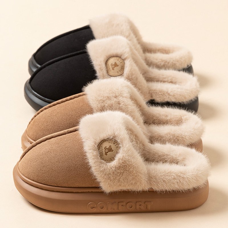 Women Men Winter Warm Home Slipper Indoor Thick-soled Fleece Shoes